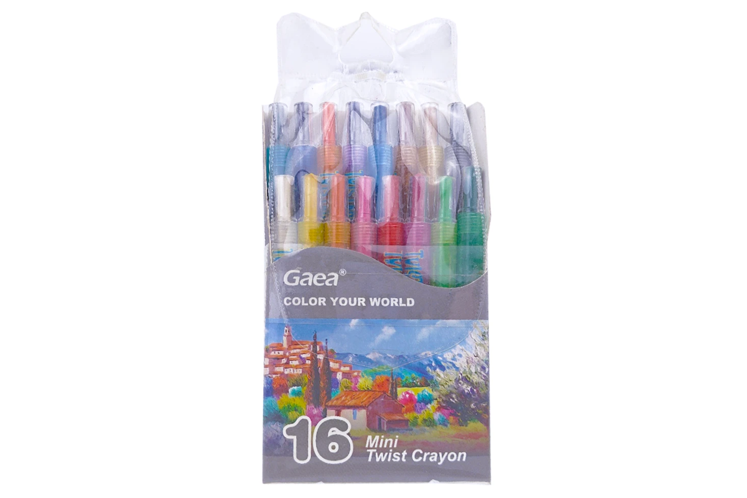 16 color small twist crayon window PVC 1