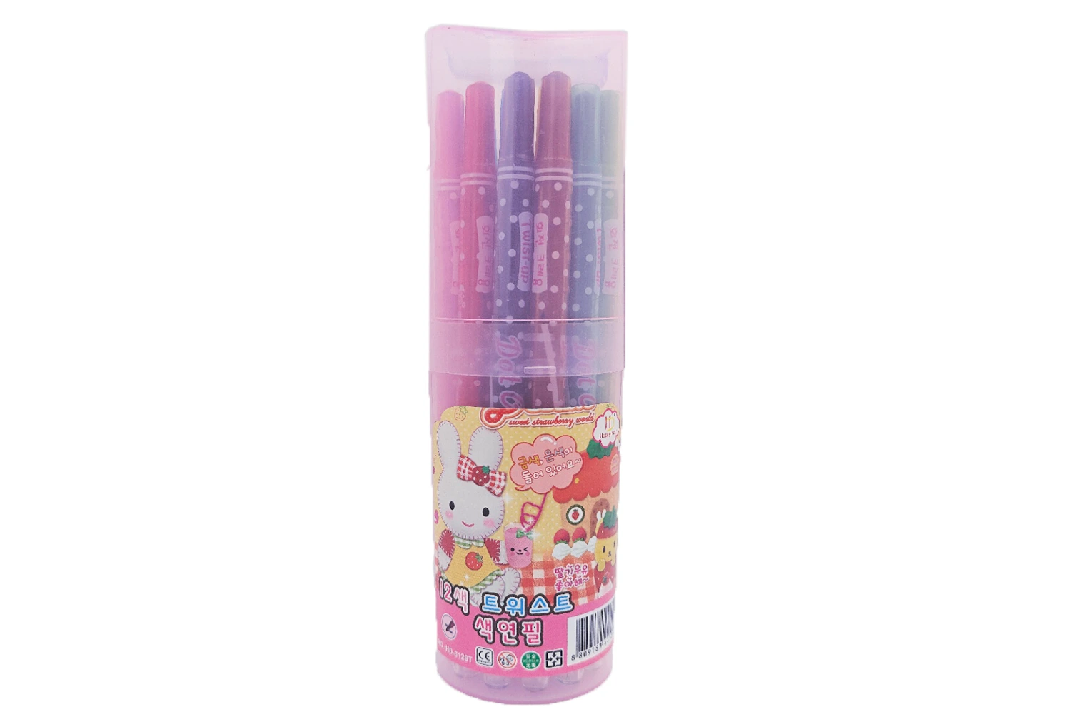 12 color long twist crayon in pp barrel 1