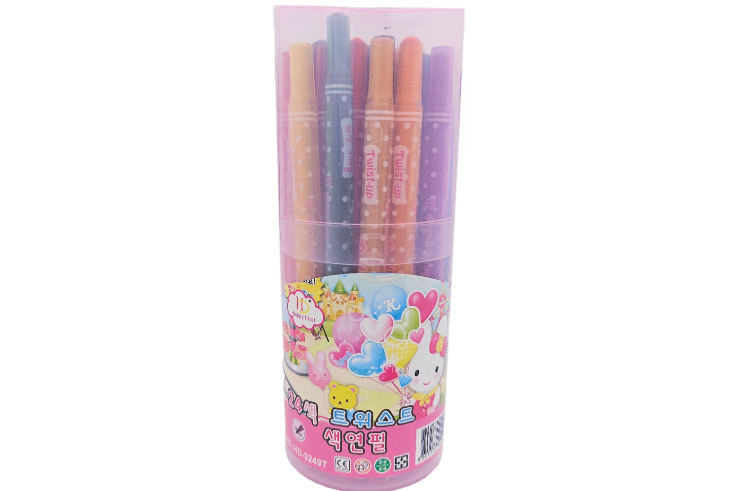 24 color long twist crayon in pp barrel 1