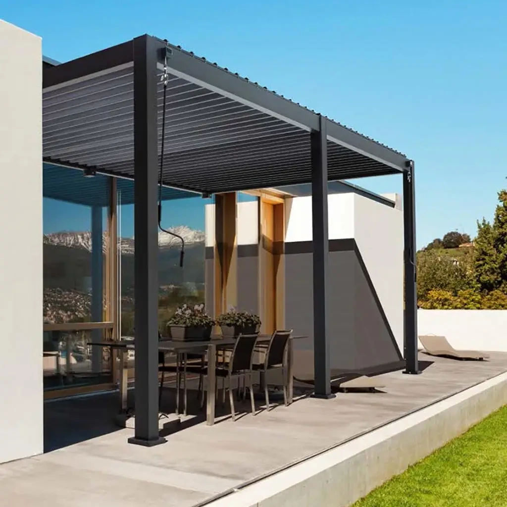 Large Heavy Duty Patio Canopy Awnings Sunshade Metal Outdoor Pergola With Adjustable Roof Hardtop Garden Metal Louvered Pergola 1