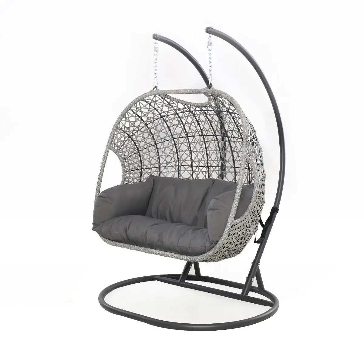 Morden Design Patio Hanging Wicker Swing Egg Sofa With Stand Garden Loveseat Outdoor Double Seat Rattan Foldable Swing Chair 1