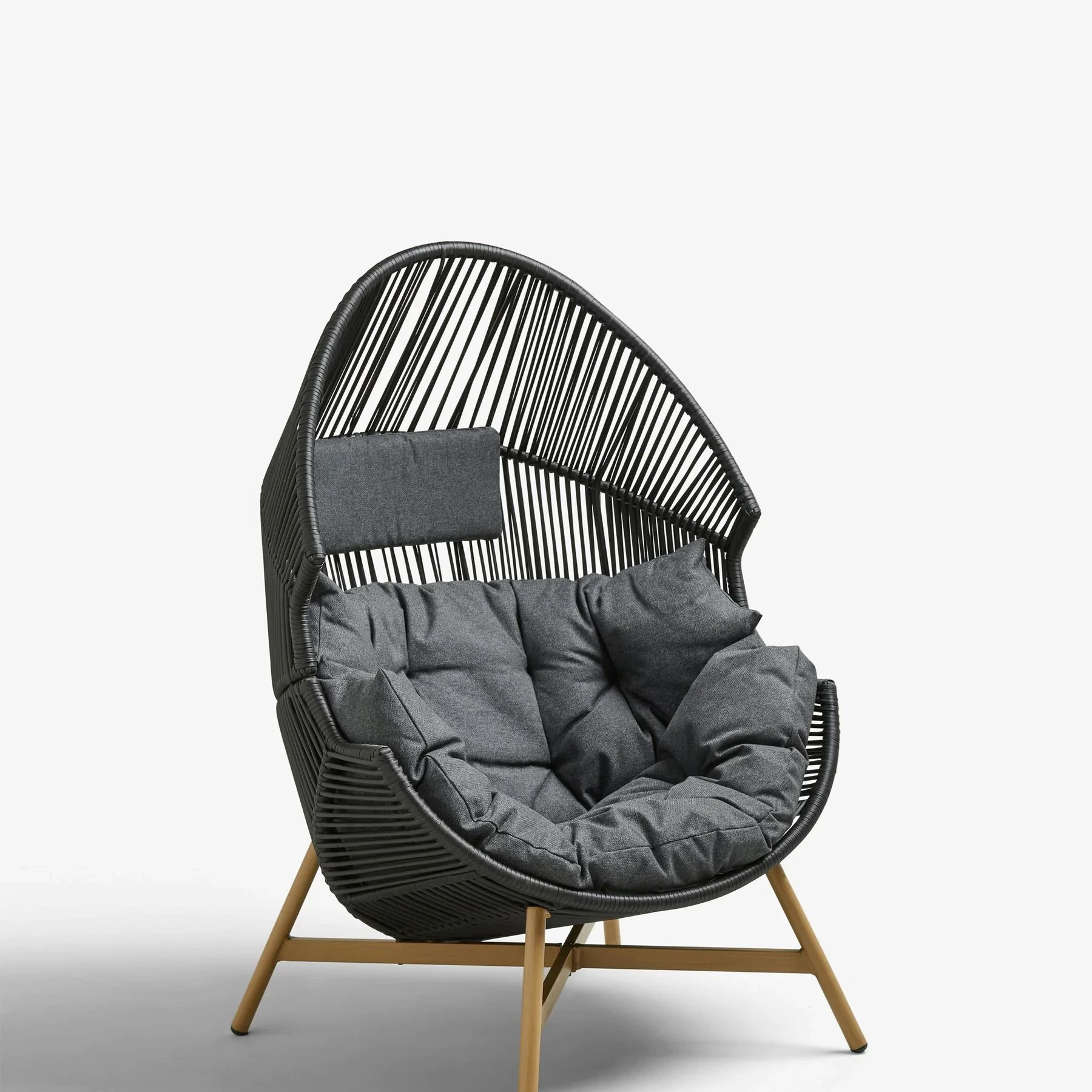 Canapé simple surdimensionné en rotin, Patio, extérieur, panier à œufs en osier, chaise longue avec support, balançoire de jardin 1