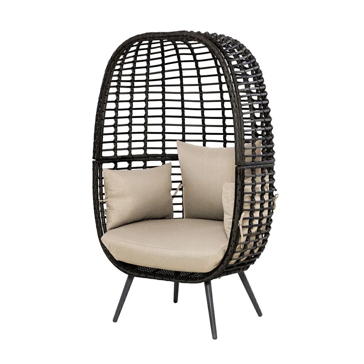 2024 New Design Garden Rattan Chair Outdoor Egg Chair Hand-woven Patio Single Chair With Modern Style 1
