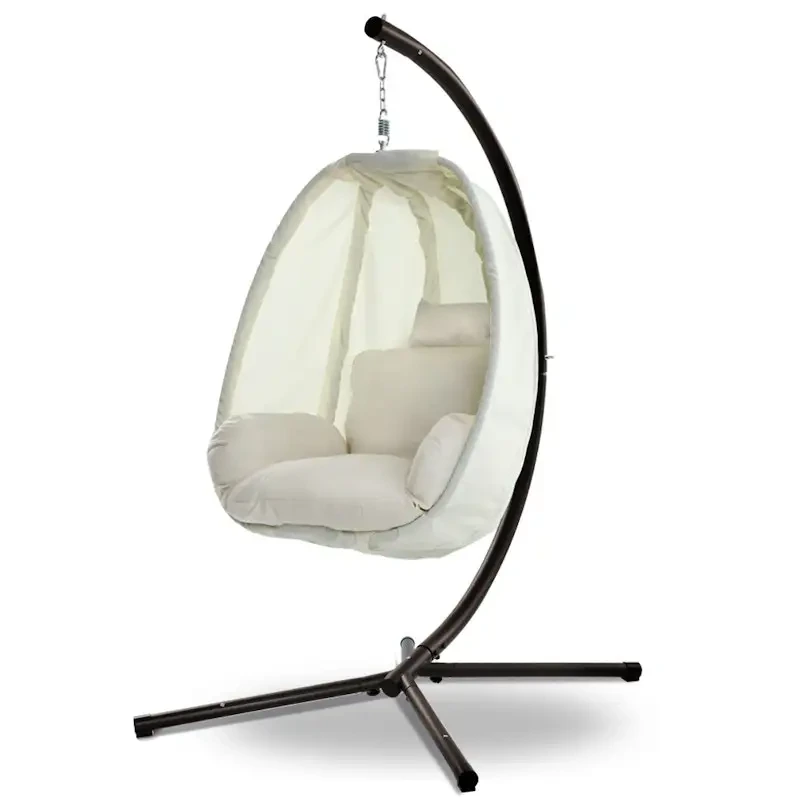 Chaise suspendue de jardin en métal, nouvelle causeuse, imperméable, Patio, œuf, tissu, balançoire d'extérieur, berceau avec support 1