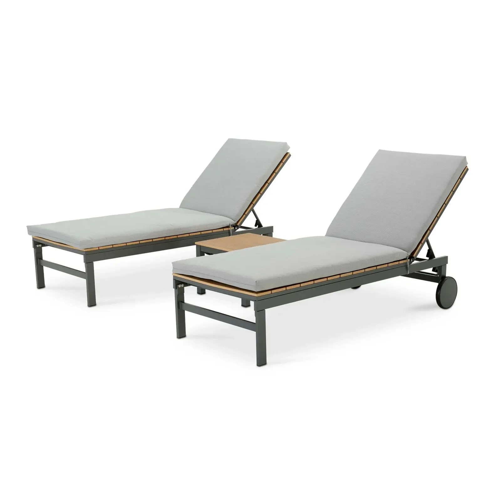 Meubles de Patio imperméables, lit Double gris, lit de jour pliant de luxe, ensemble de Chaise longue d'extérieur, chaises de piscine, canapé1 1