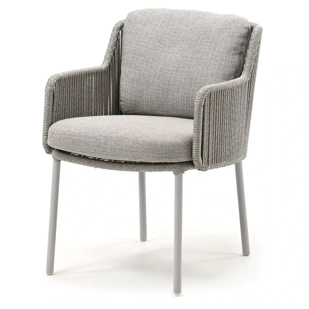 Chaise de salle à manger d'hôtel de luxe, meubles de jardin, Patio en métal, canapé en corde résistant à la rouille, chaises d'extérieur en aluminium à siège unique 1