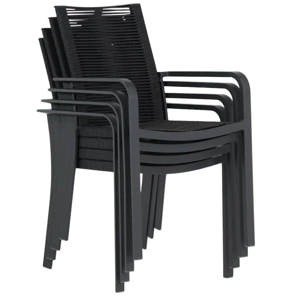 Chaises d'extérieur en métal, meubles de jardin, hôtel, siège unique, Restaurant, Patio, corde en aluminium avec coussin étanche 1