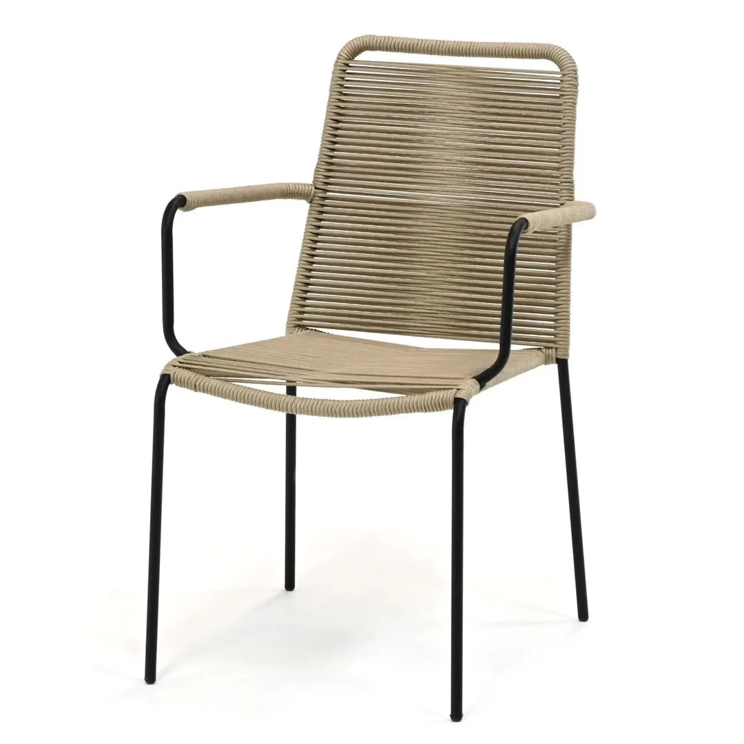 Mobilier de jardin en métal, ensemble de chaises en corde résistante à la rouille, siège unique en aluminium, chaise de luxe pour salle à manger d'hôtel1 1