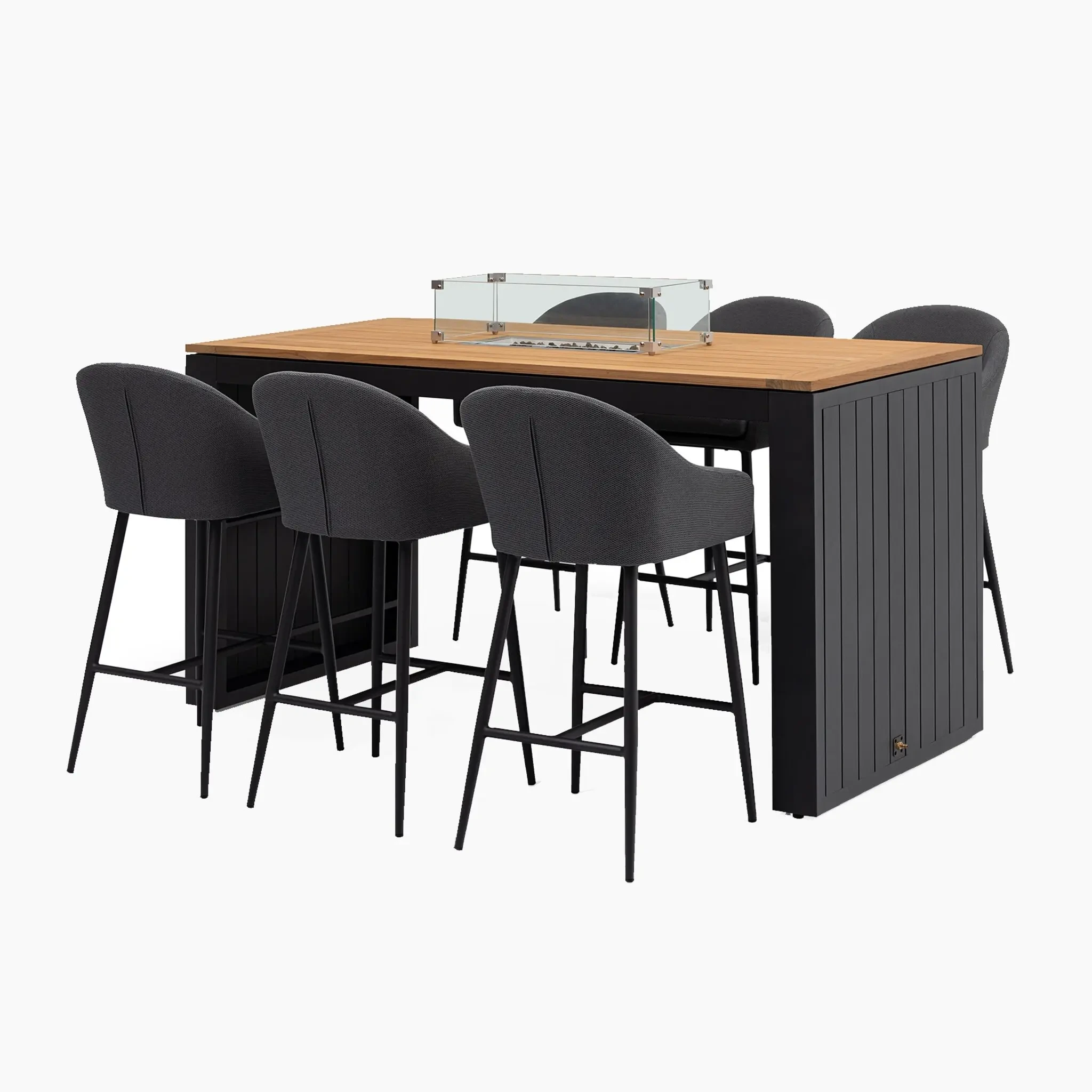 Ensemble de salle à manger en tissu métallique, mobilier d'extérieur, 6 tabourets de Bar séparés très confortables, ensemble de salle à manger en aluminium avec foyer1 1