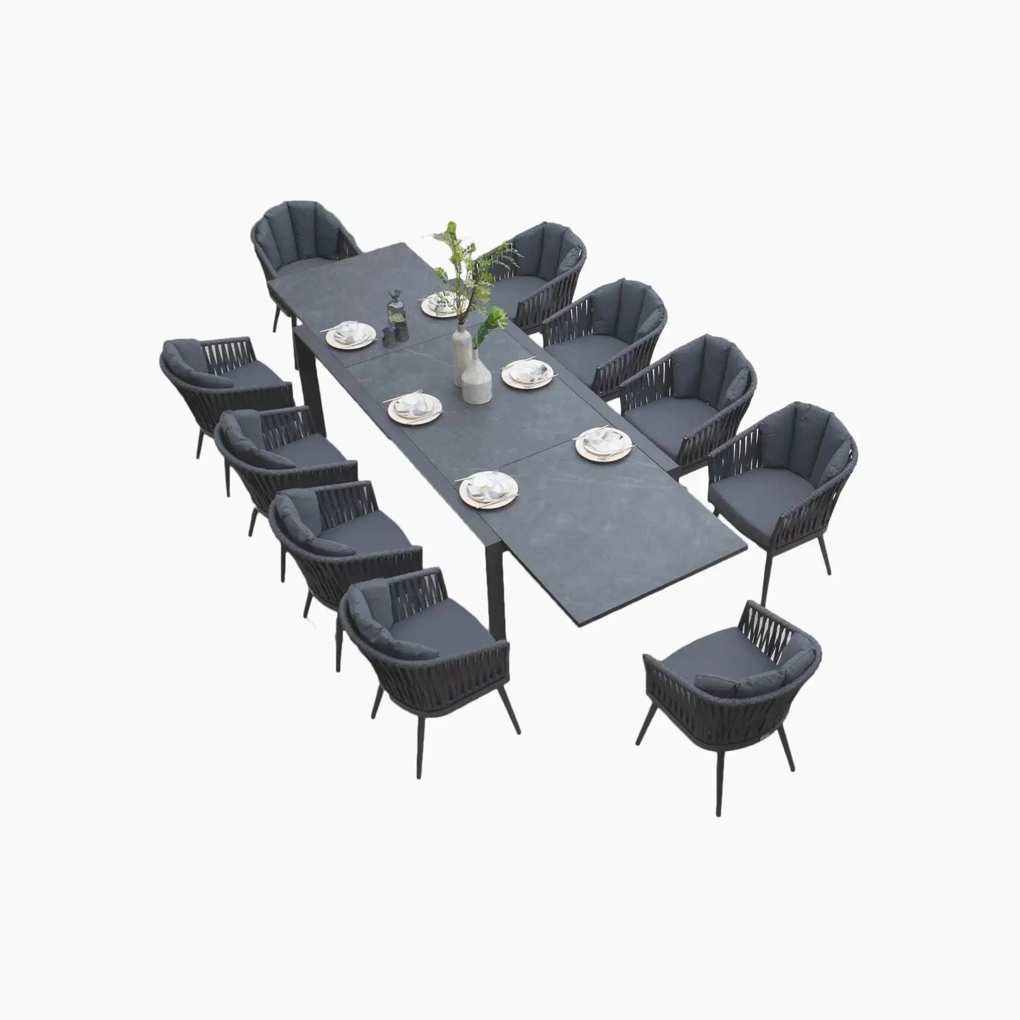 Mélanger et assortir l'hôtel ensemble de salle à manger en aluminium résistant à la rouille chaises d'extérieur meubles de jardin Table en métal de Patio & ensemble de chaises 1