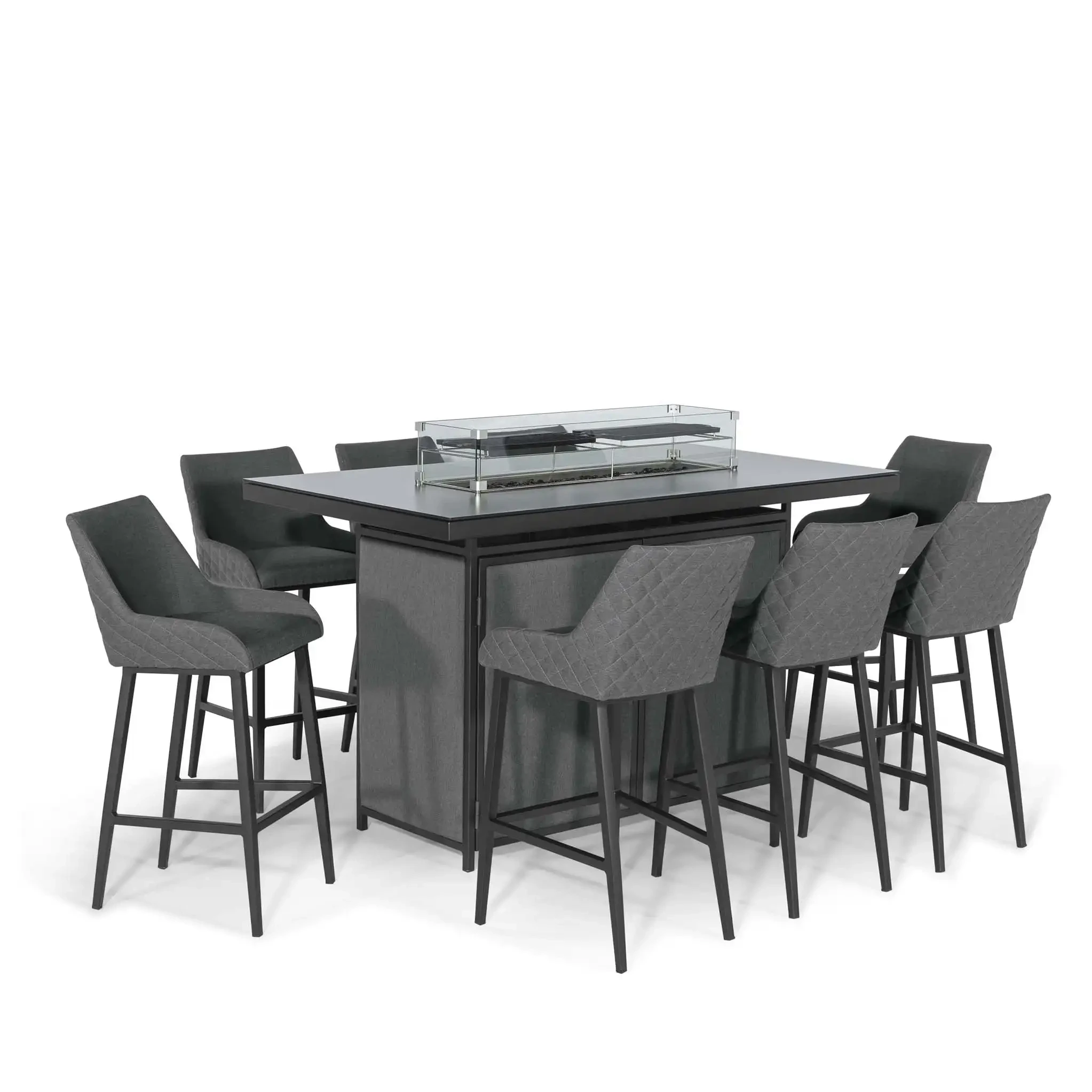 Ensemble de salle à manger en aluminium résistant à la rouille, 9 pièces, avec coussins rembourrés, tables d'extérieur &, ensemble de chaises, meubles de jardin en métal 1