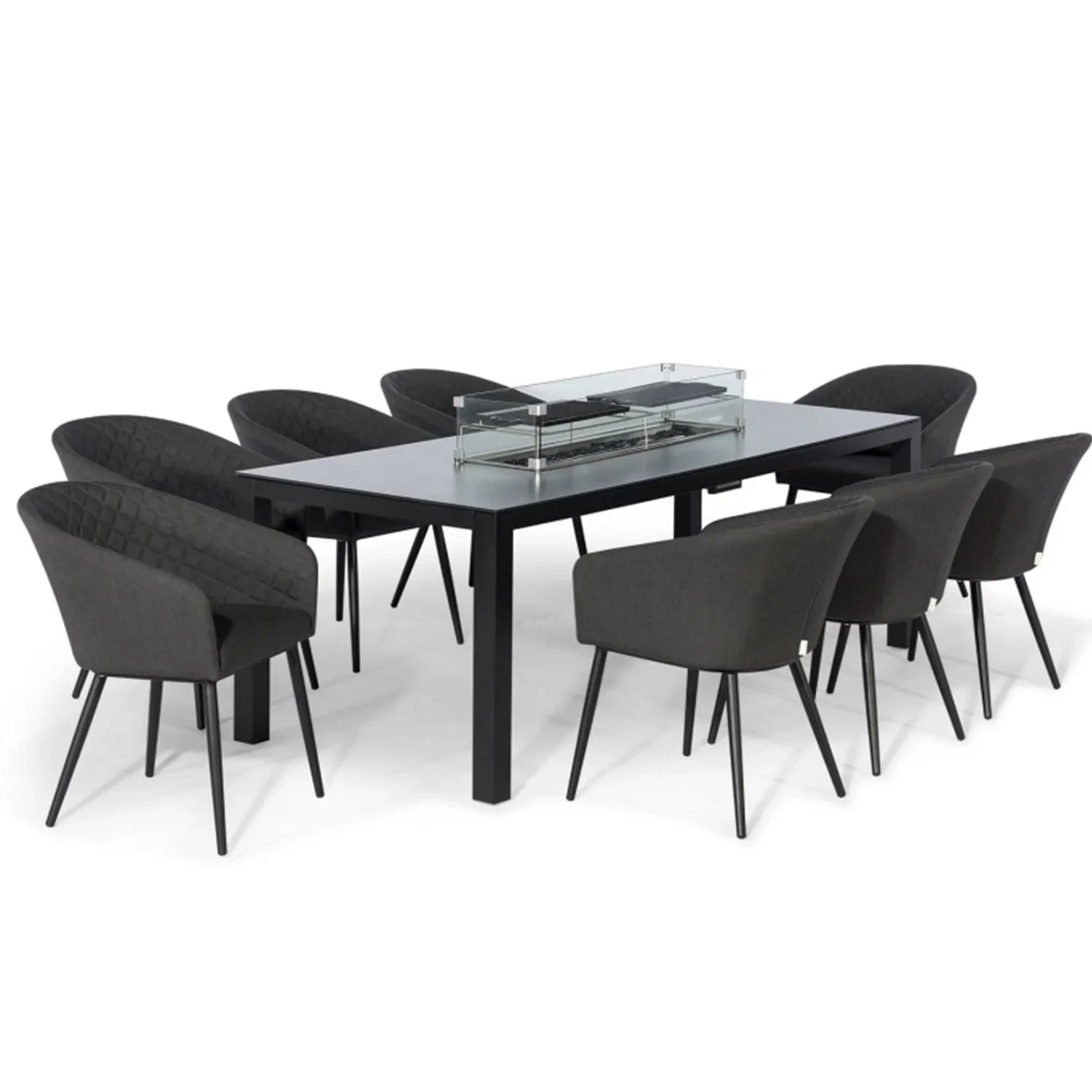 Ensemble de salle à manger en aluminium résistant à la rouille, 9 pièces, avec coussins rembourrés, tables d'extérieur &, ensemble de chaises, meubles de jardin en métal 1