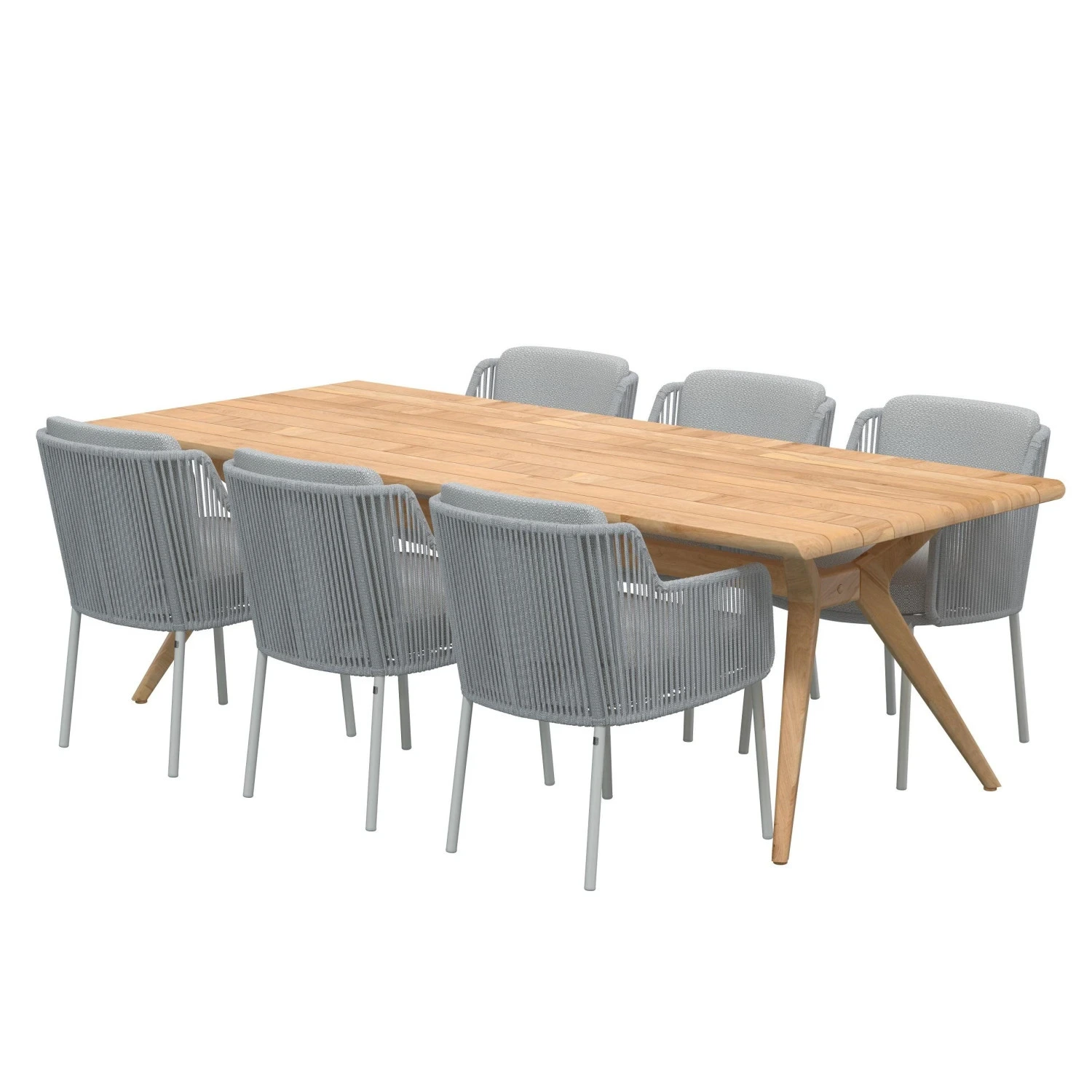 Ensemble de salle à manger en aluminium résistant à la rouille, chaises d'extérieur en corde, meubles de jardin, Table et chaises de Patio en métal, Table à manger de luxe 1