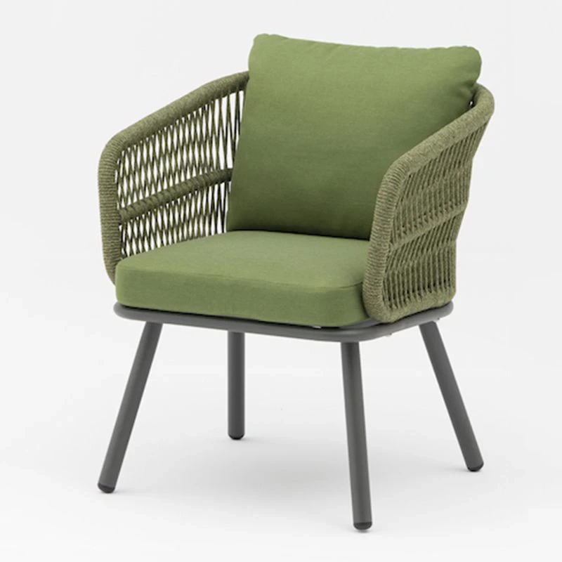 Mobilier de jardin en métal, ensemble de chaises en corde résistante à la rouille, siège unique en aluminium, chaise de luxe pour salle à manger d'hôtel3 1
