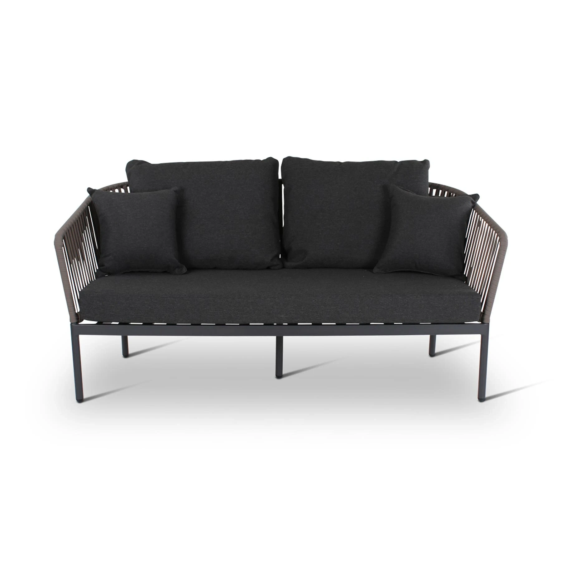 Patio Loveseat Aluminium Rope Chair With Waterproof Cushions Outdoor Metal Chairs Garden Furniture Hotel Single Seat Sofa 1