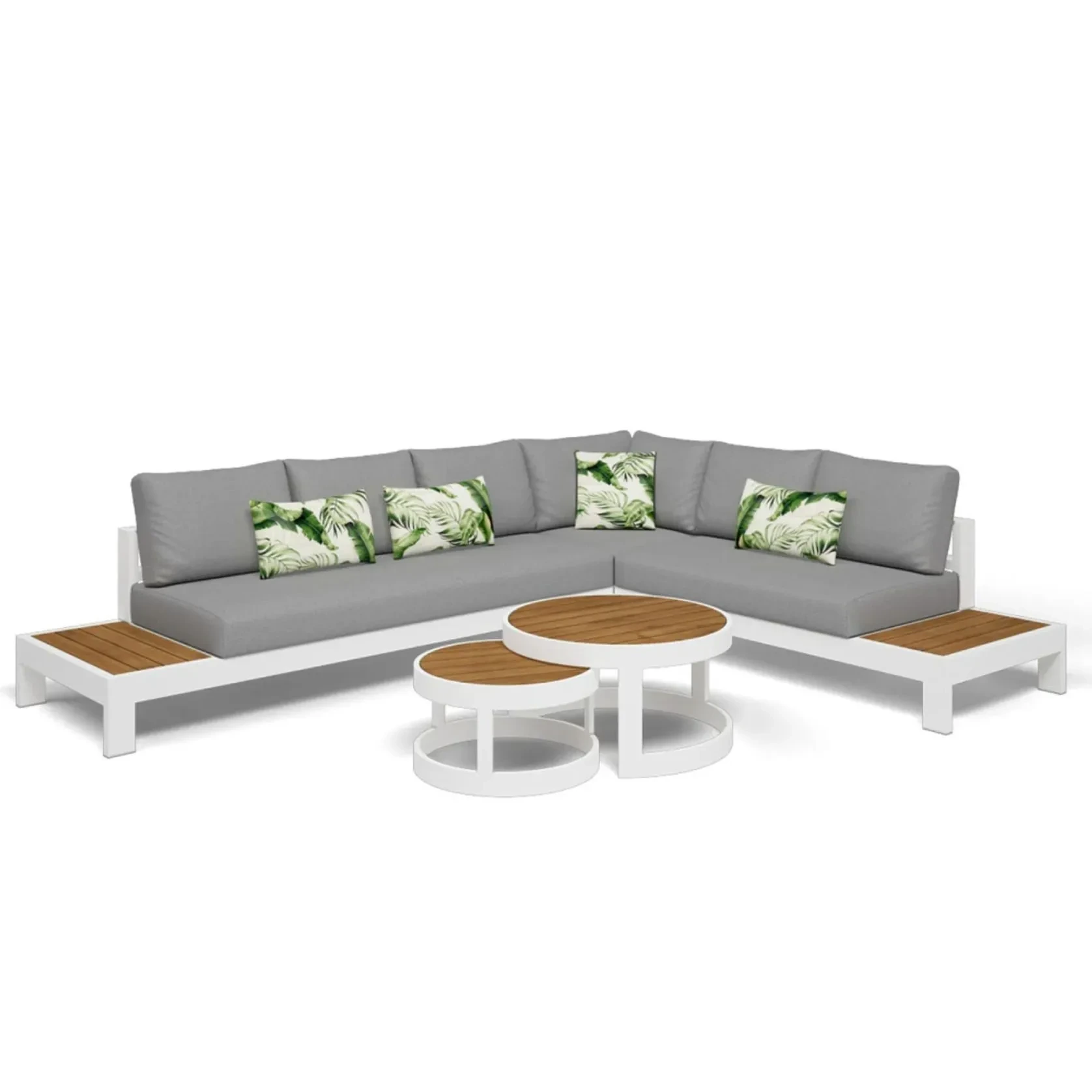 Canapé sectionnel en métal imperméable, fabricant chinois, canapé d'extérieur en forme de L, ensemble de salon, meubles en aluminium, ensemble de canapé de Patio, canapé de jardin 1