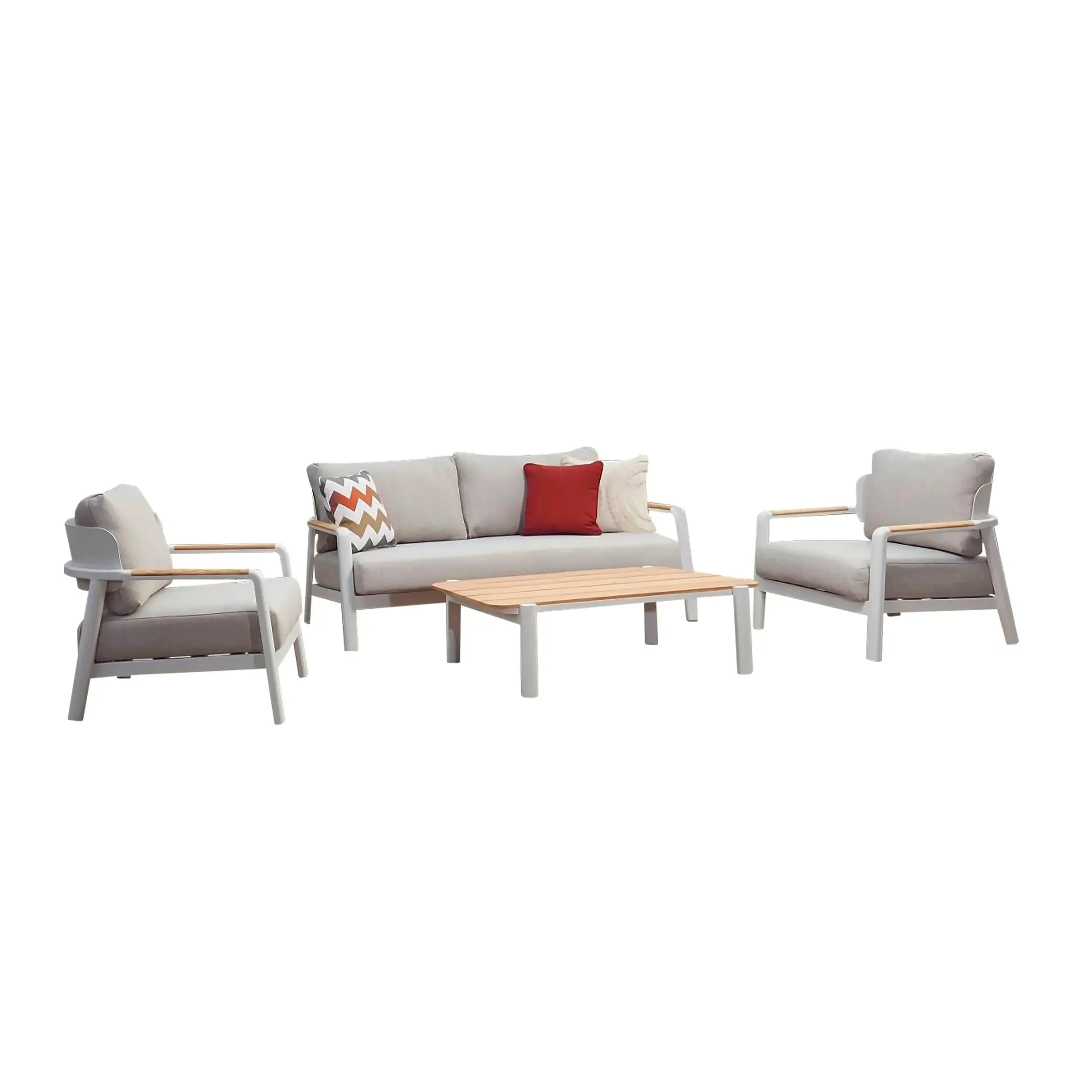 Meubles de Patio en tissu oléfinique doux et imperméable, ensembles de conversation de jardin, siège d'hôtel, canapé d'extérieur en aluminium 1