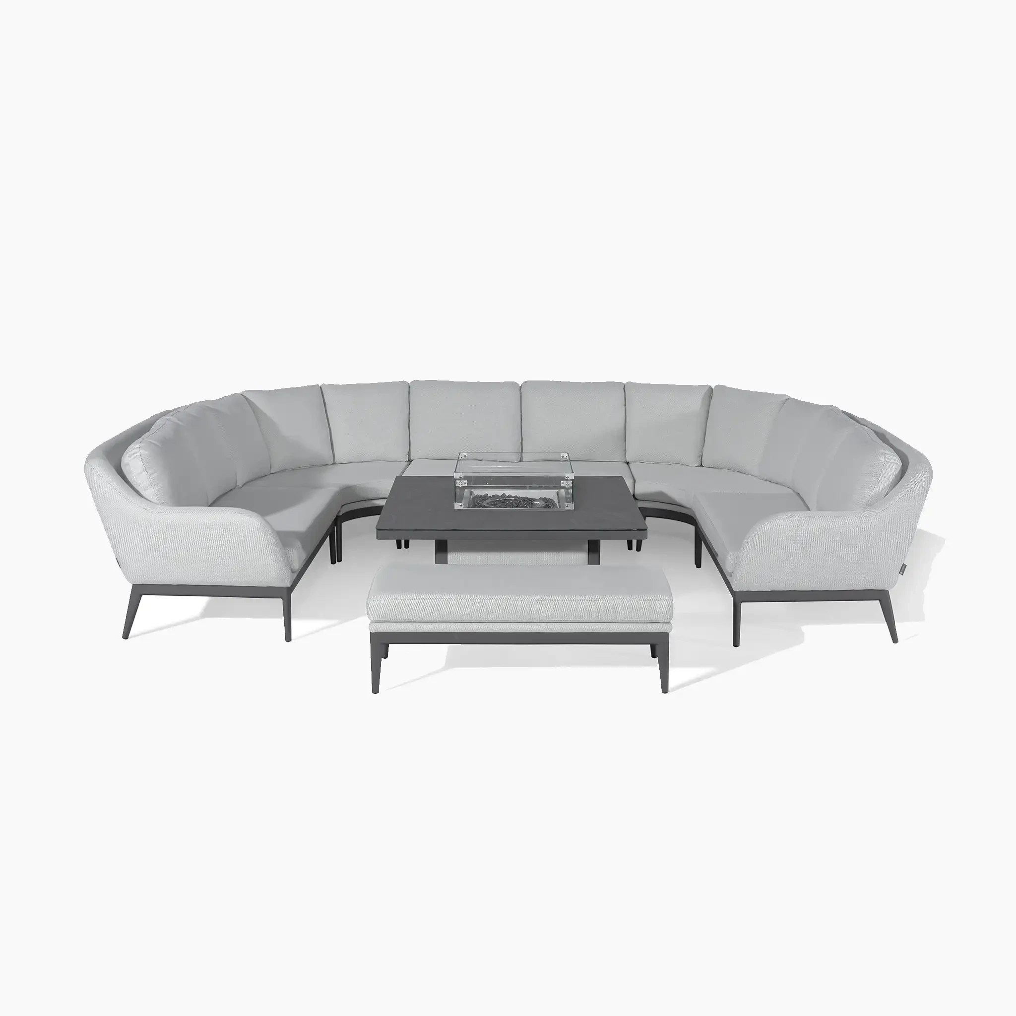 Canapé de salon imperméable en aluminium, moderne, extérieur, ensembles de conversation de jardin, Patio en métal, meubles de salle à manger, canapé de jardin en tissu en forme de U 1