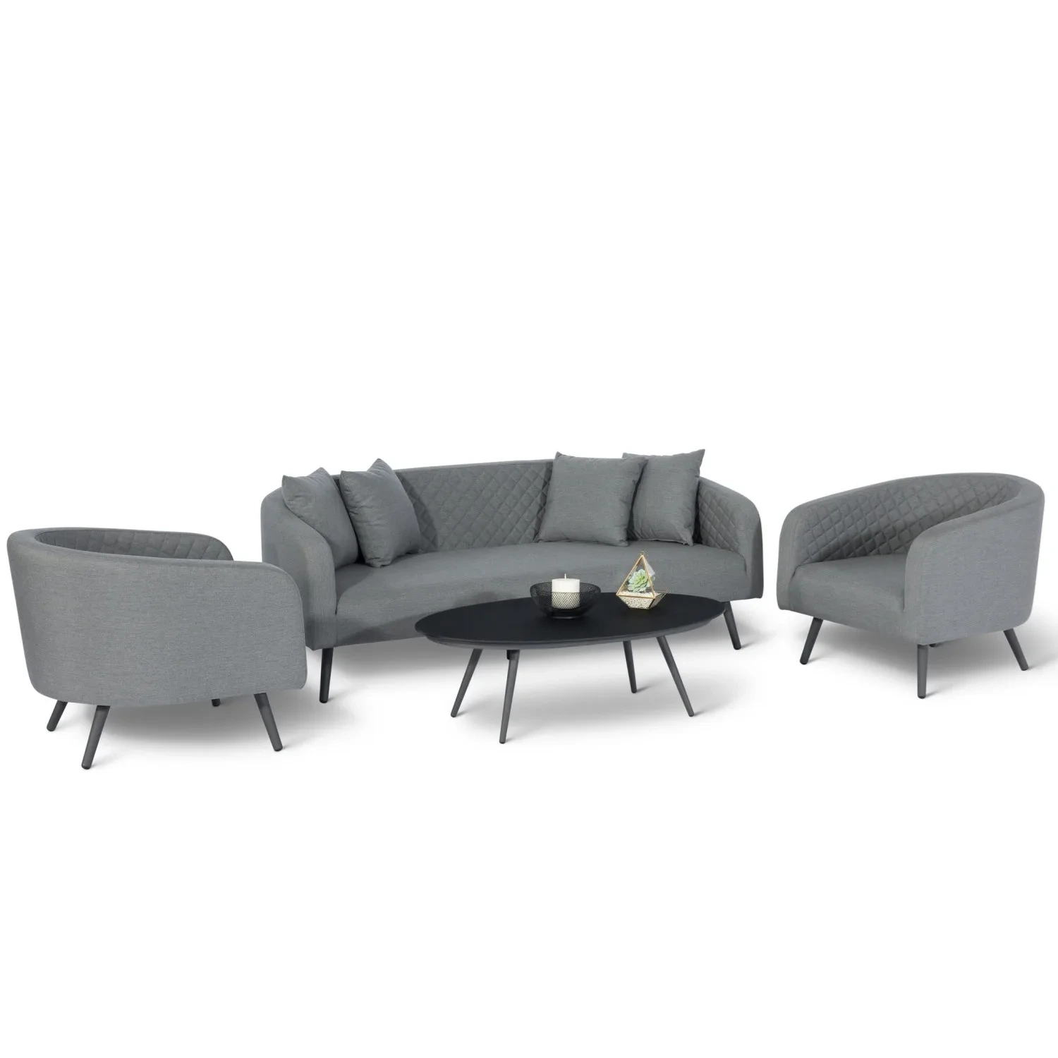 Ensembles de conversation de Patio, groupe de sièges avec coussins, canapé de salon extérieur, ensemble de canapé en tissu de jardin en aluminium 1