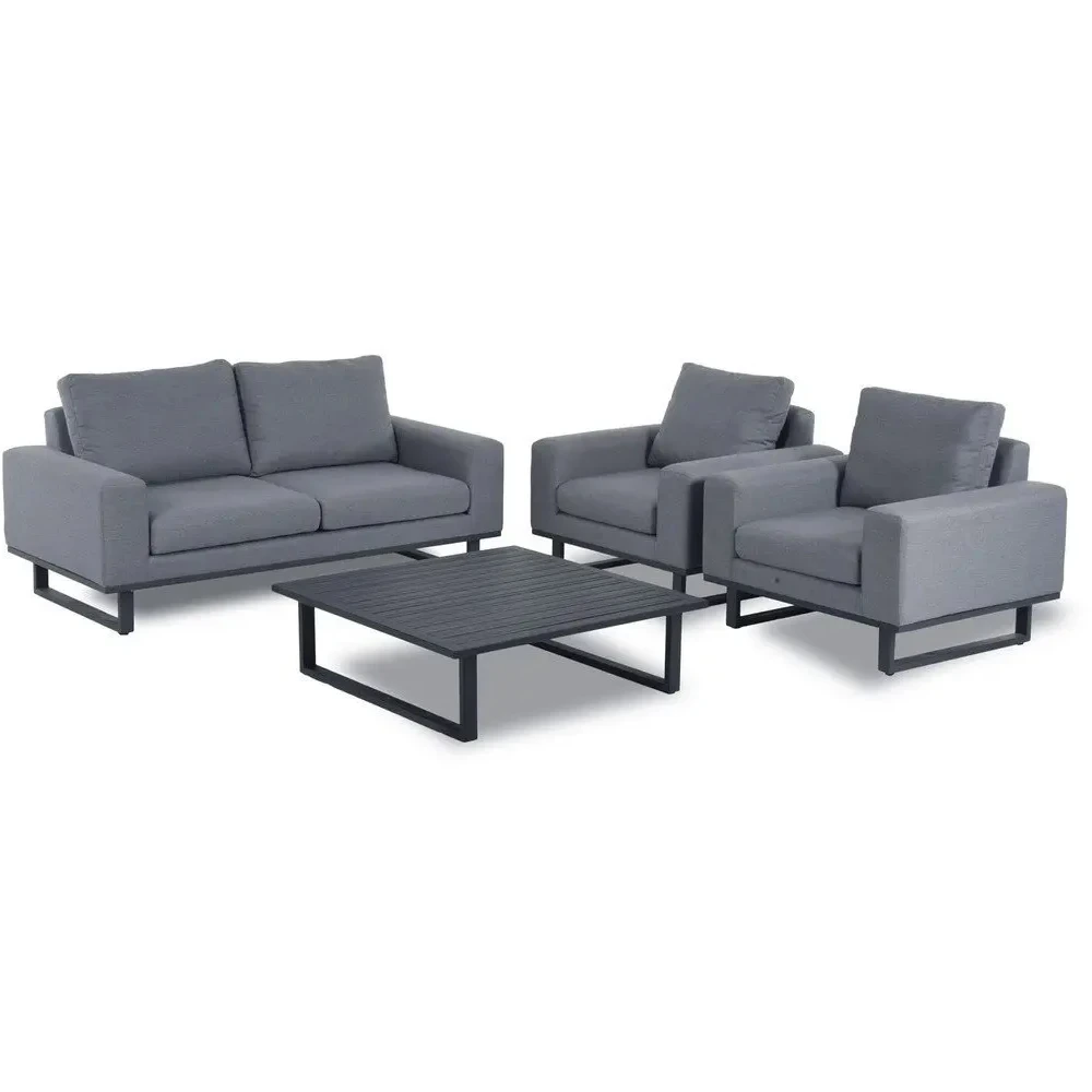 Meubles de Patio en aluminium, canapé d'extérieur étanche, ensemble de conversation d'hôtel, tissu de jardin en métal, canapé décontracté 1