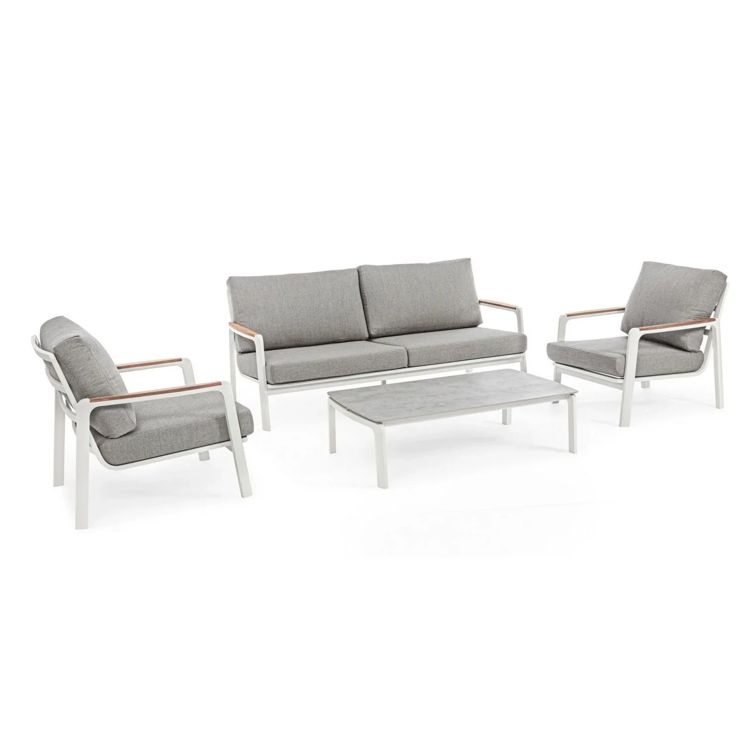Meubles de Patio en tissu oléfinique doux et imperméable, ensembles de conversation de jardin, siège d'hôtel, canapé d'extérieur en aluminium3 1