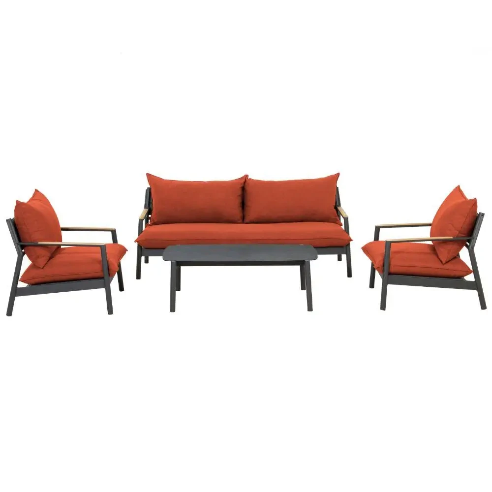 Waterproof Garden Conversation Sets Modern Aluminium Corner Sofa Sets Patio Furniture Outdoor L-shape Loveseat Lounge Sets 1