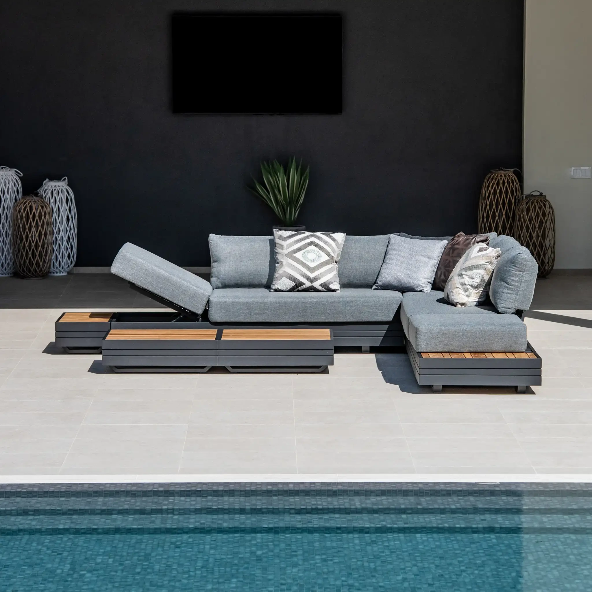Ensembles de canapé d'angle en aluminium, mobilier d'extérieur, nouveau Design, avec Table basse, ensembles de conversation de jardin, canapé de salon de Patio 1