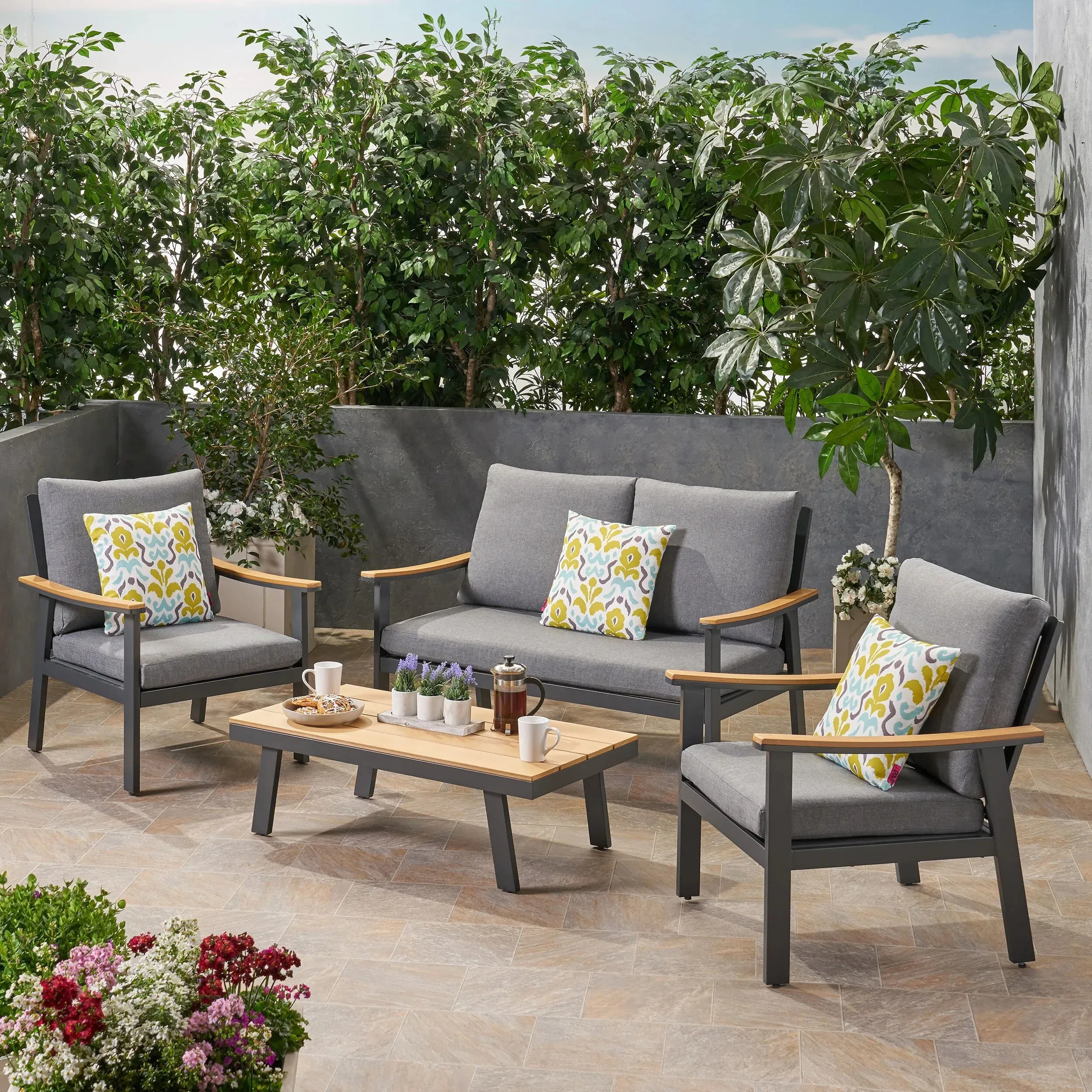 Ensemble de meubles d'extérieur imperméables, nouveau Design, Table de Patio et chaises, canapé de jardin, causeuses avec coussins 1