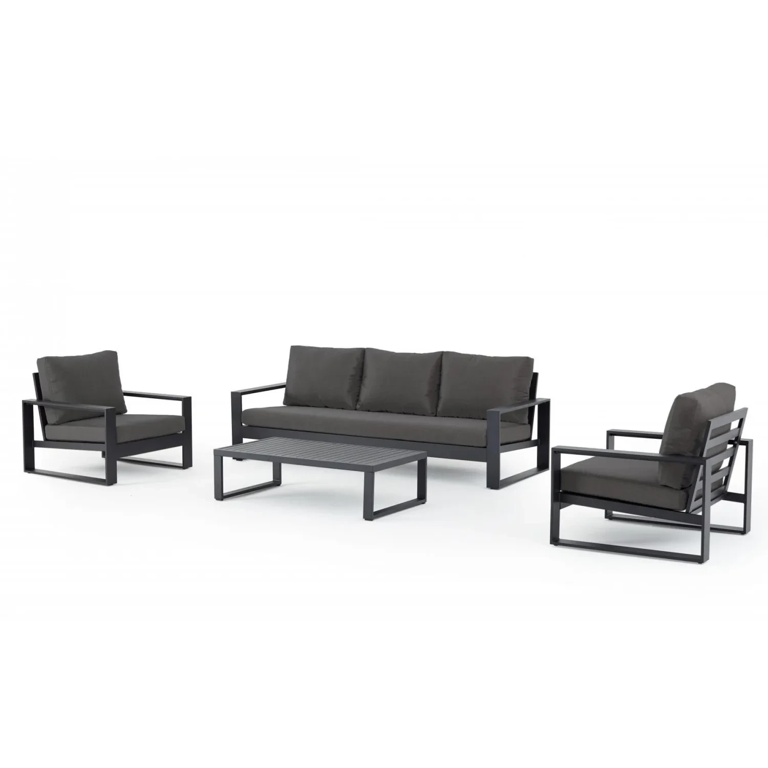 Metal Luxury Outdoor Aluminium Furniture Garden Waterproof Conversation Set Patio Simple Design Lounge Set Modern Courtyard Sofa 1