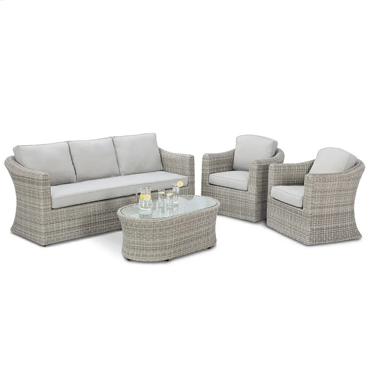 Ensemble de meubles d'extérieur de salon sectionnel en forme de L de luxe pour cour, ensembles de Conversation en osier de Patio, chaise longue de jardin, ensemble de canapé en rotin 1