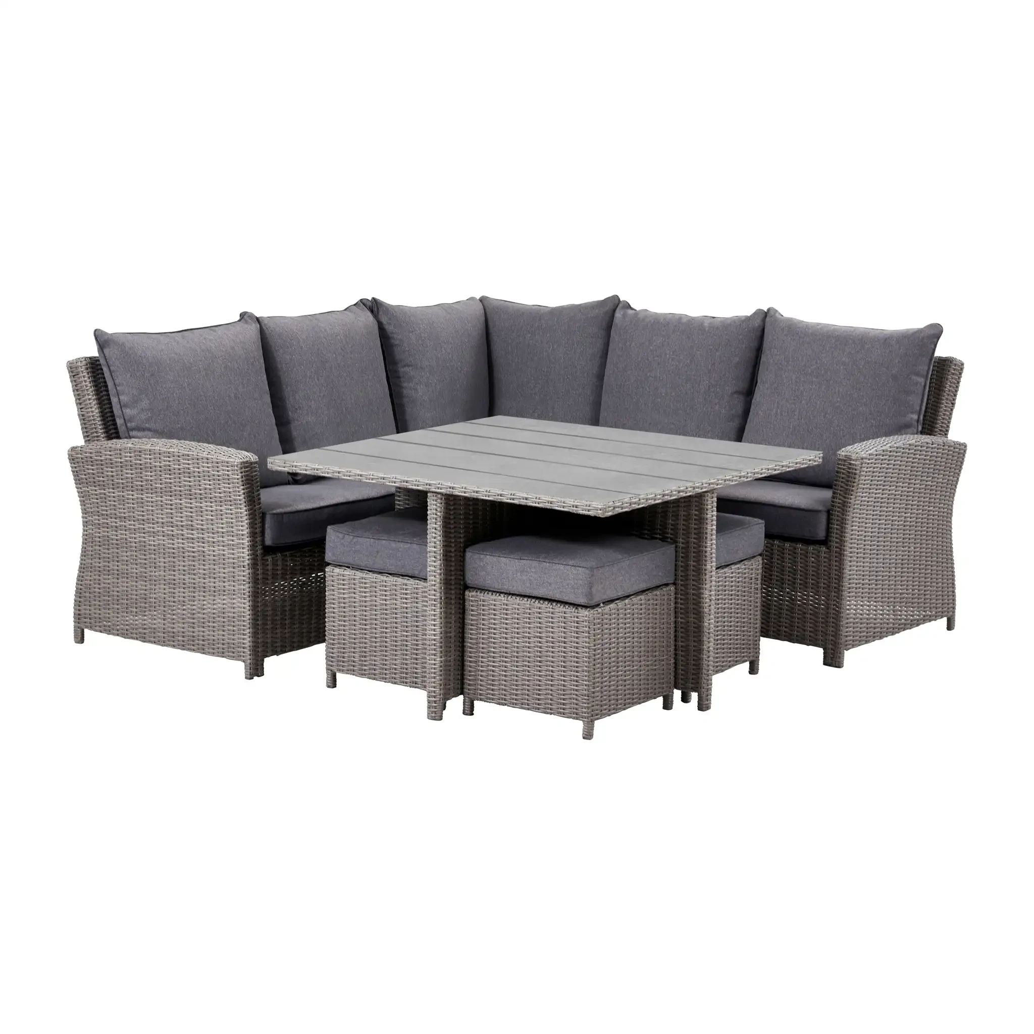 Mobilier de jardin en rotin résistant aux intempéries et aux UV, ensemble de canapés sectionnels en osier d'extérieur, groupe de sièges de patio 1