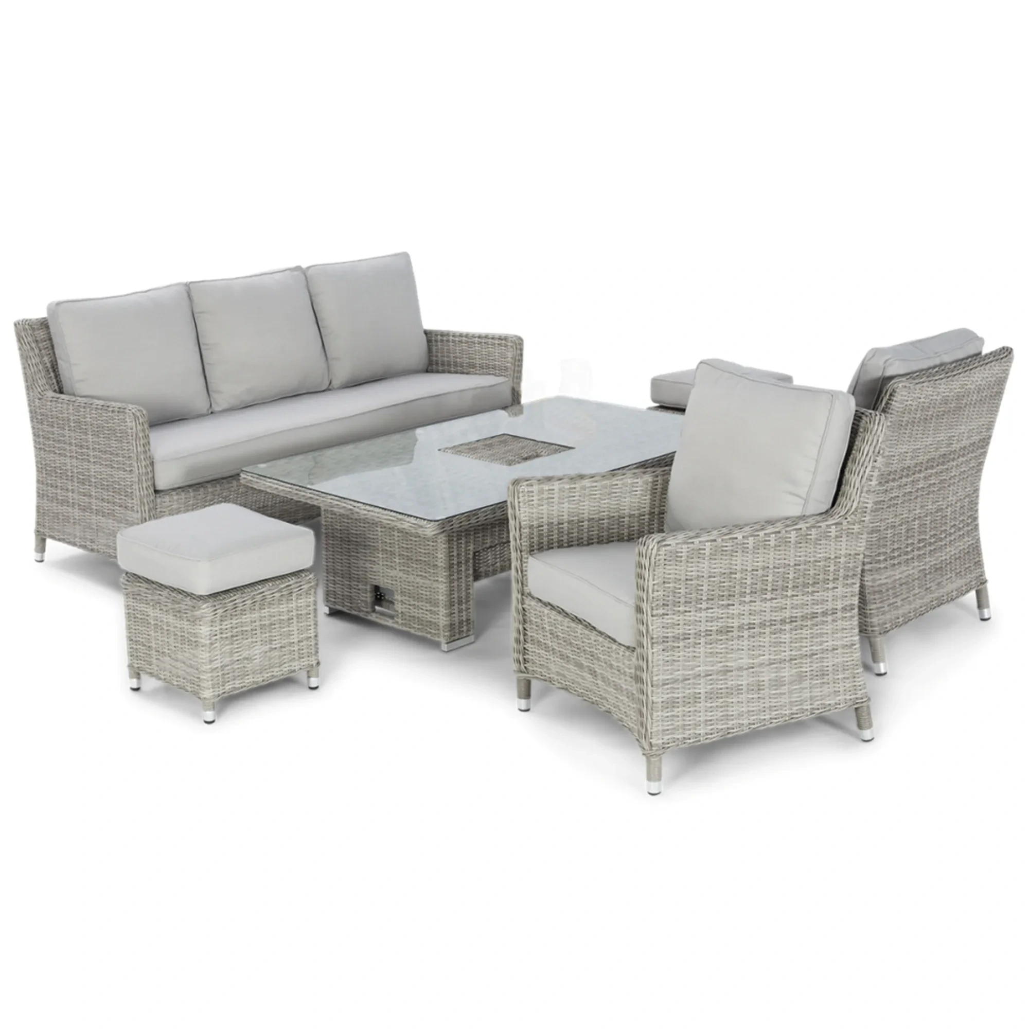 Ensemble de salle à manger en osier, mobilier d'extérieur, canapé avec seau à glace et Table montante, canapé de jardin en rotin étanche 1