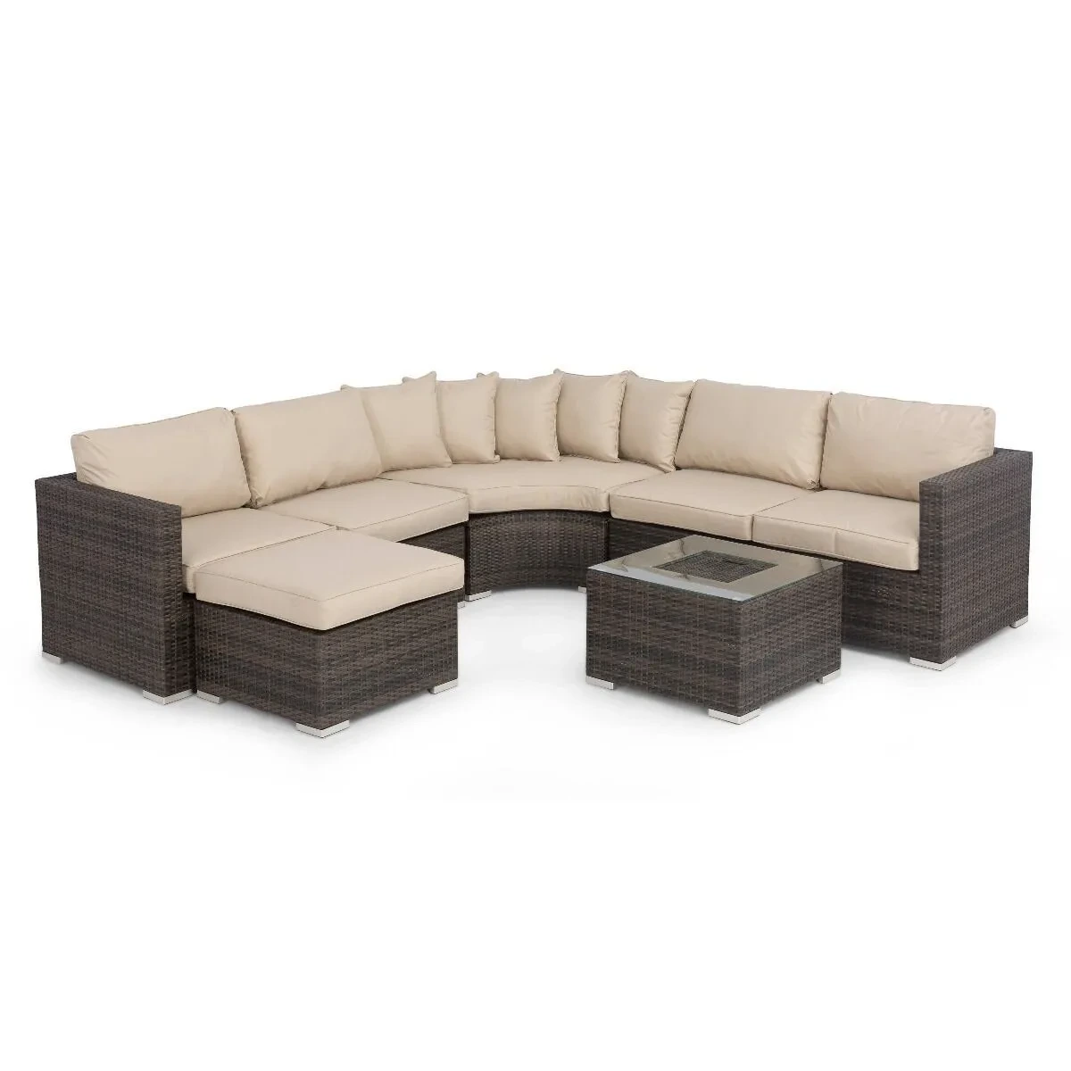 Meubles de Patio imperméables, ensemble de salon d'angle en rotin, groupe de sièges de jardin, ensemble de canapé sectionnel en osier d'extérieur avec Table seau à glace 1