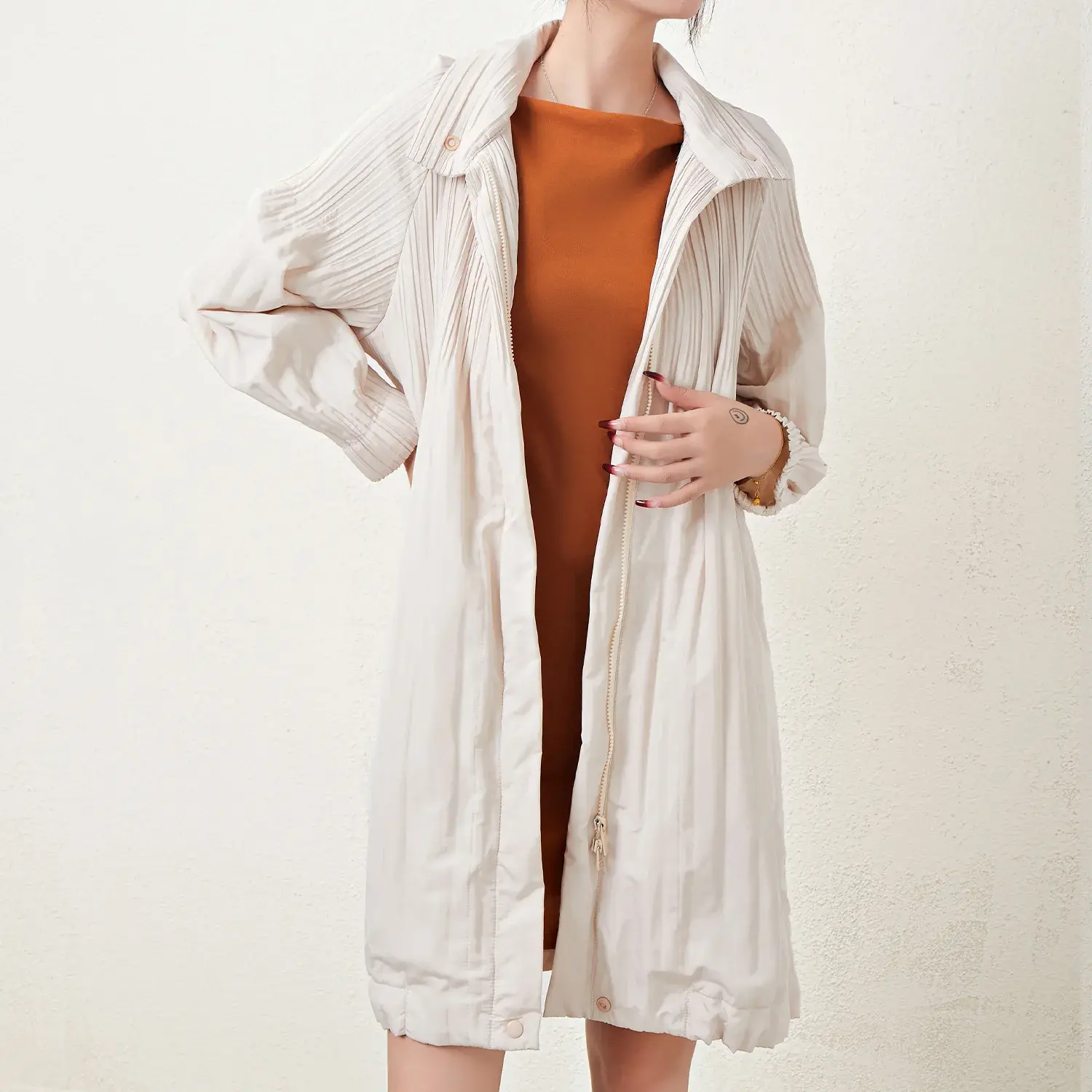 Stay Stylish With A Ladies Pleated Trench Coat This Season 1