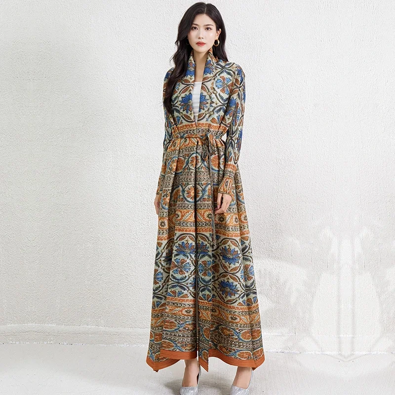 2024 Latest Designs Wholesale Women Abaya Pleated Printing Abaya Musulmane Dubai Abaya 1