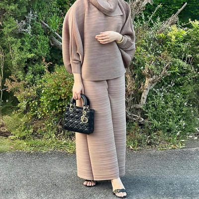 Pantalon plissé ample grande taille pour femme - Vêtements plissés