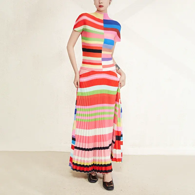 Pleated Tiered Ruffled Strapless Gown by Pleats Clothing 3