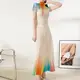 Pleated Gown with Sleeves - - Pleats Clothing 6