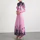 Long Sleeve Pleated High Neck Gown - - Pleats Clothing 6