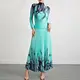 Long Sleeve Pleated High Neck Gown - - Pleats Clothing 1