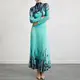 Long Sleeve Pleated High Neck Gown - - Pleats Clothing 4