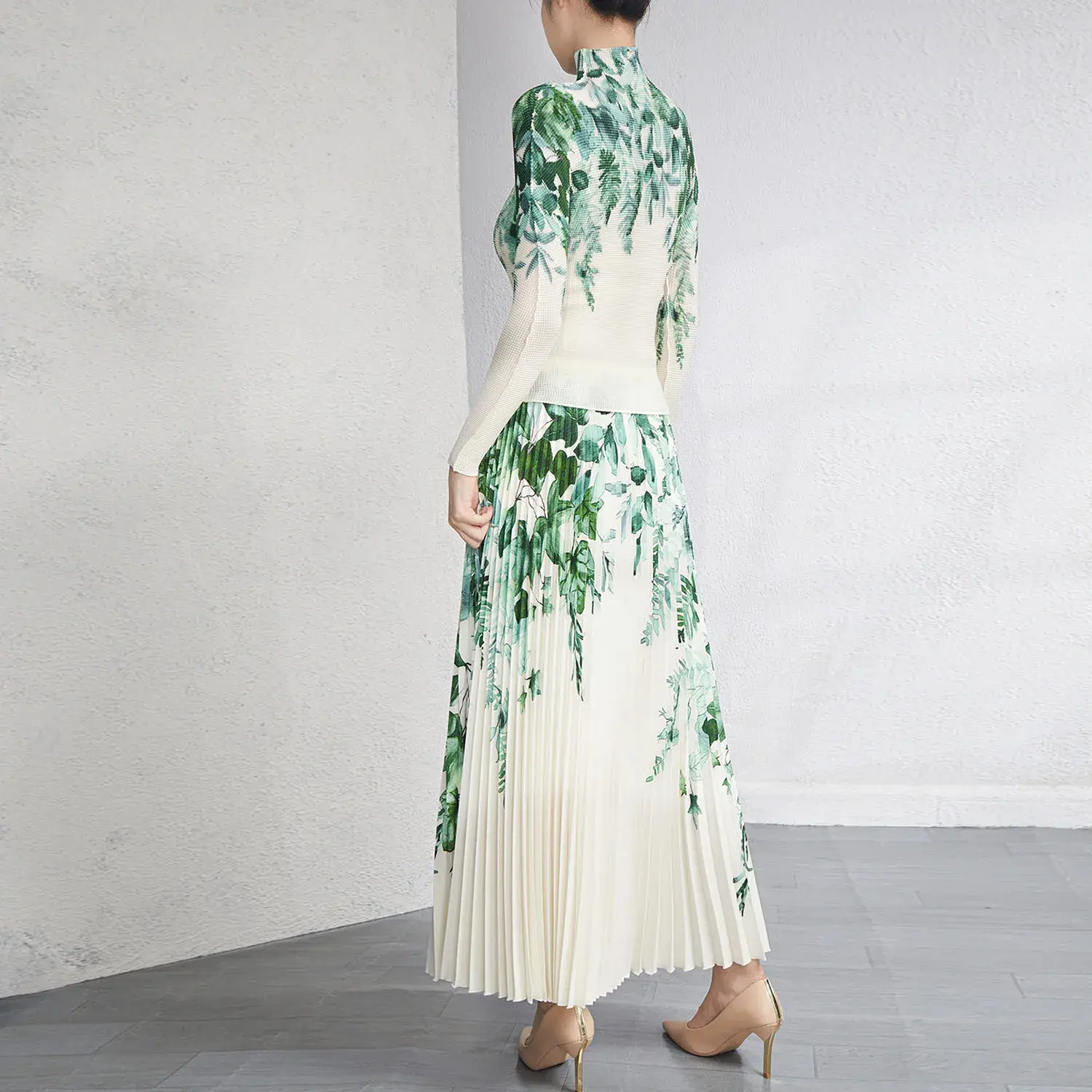 Pink Pleated Gown - - Pleats Clothing 6