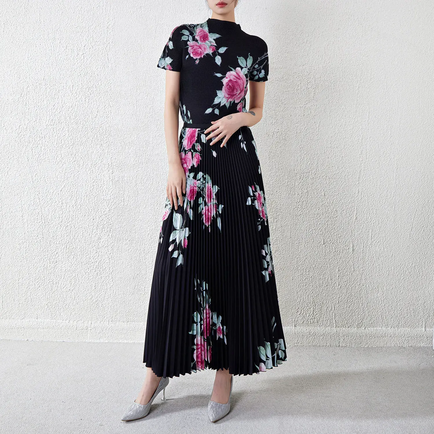Pleated Short Gown - - Pleats Clothing 6