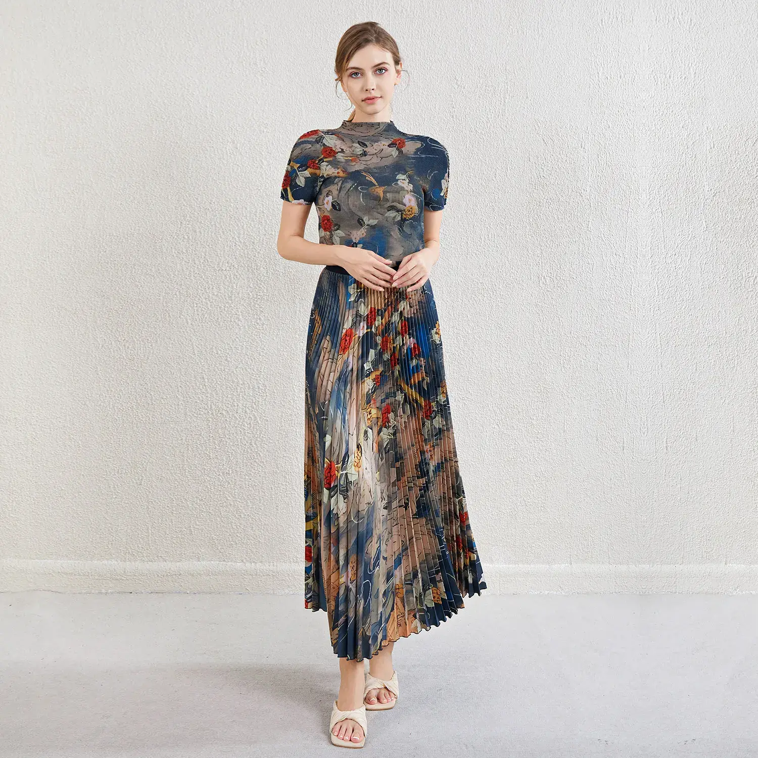 Pleated Short Gown by Pleats Clothing 1