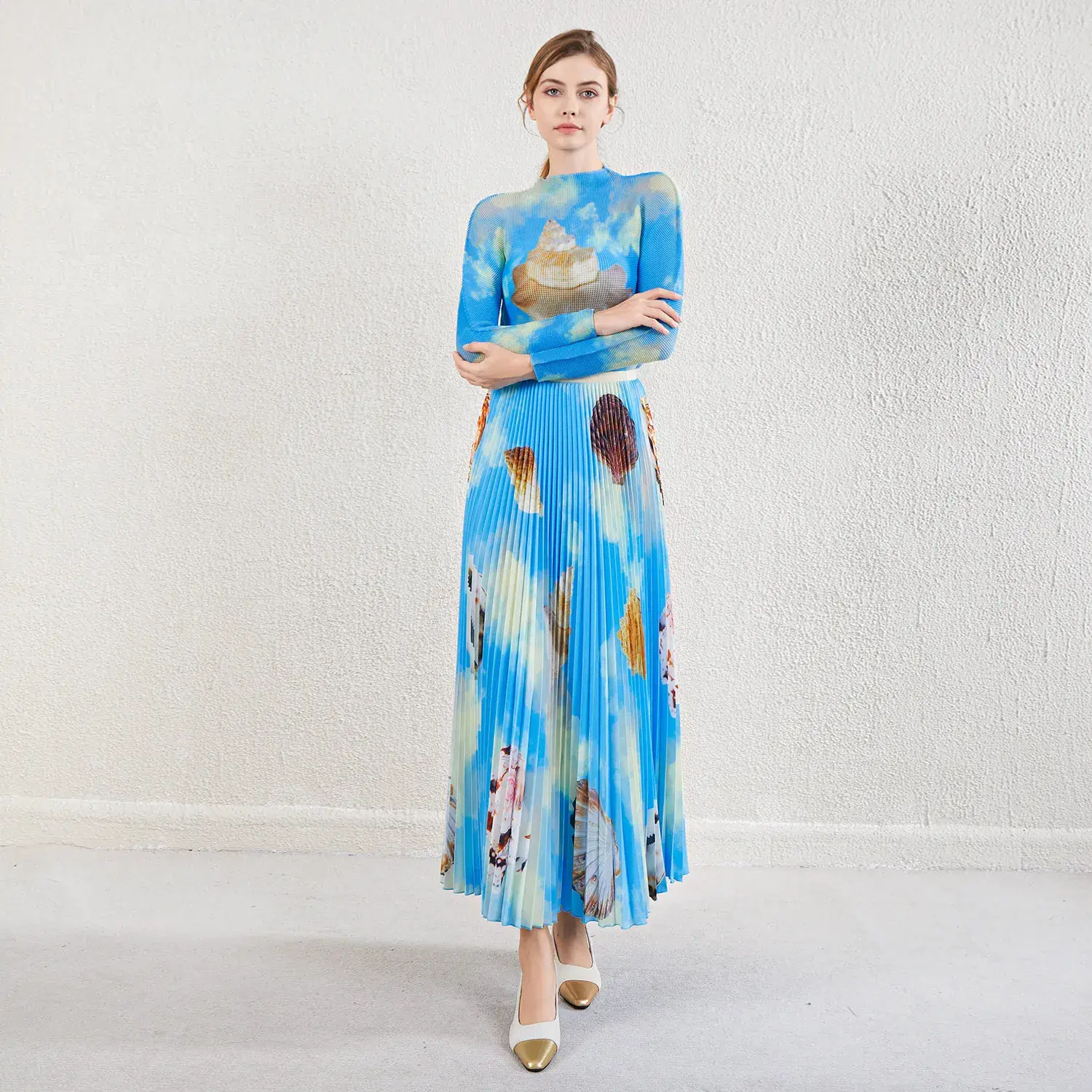 Pleated Short Gown by Pleats Clothing-1 4