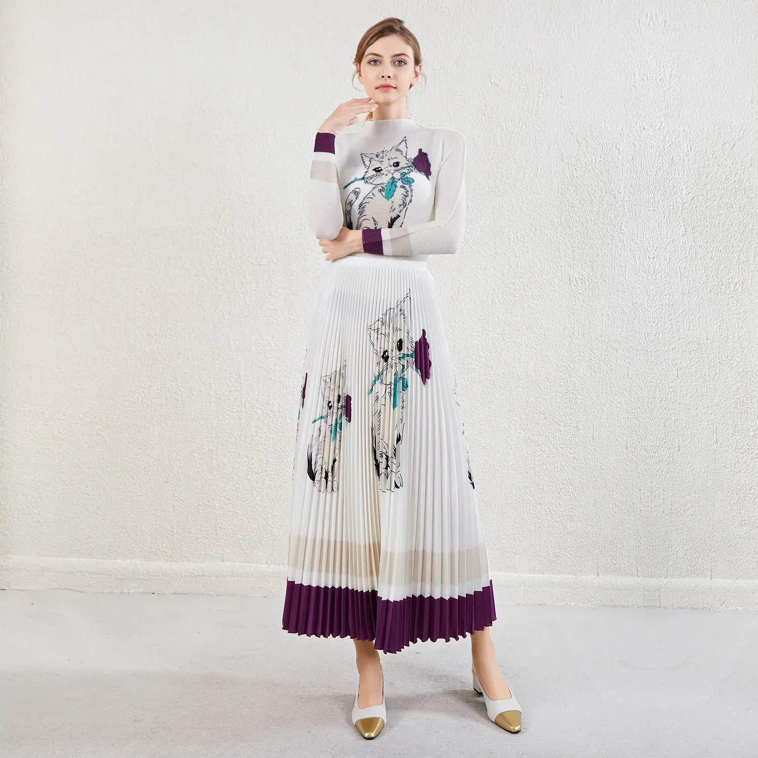 One Shoulder Pleated Gown by Pleats Clothing 3