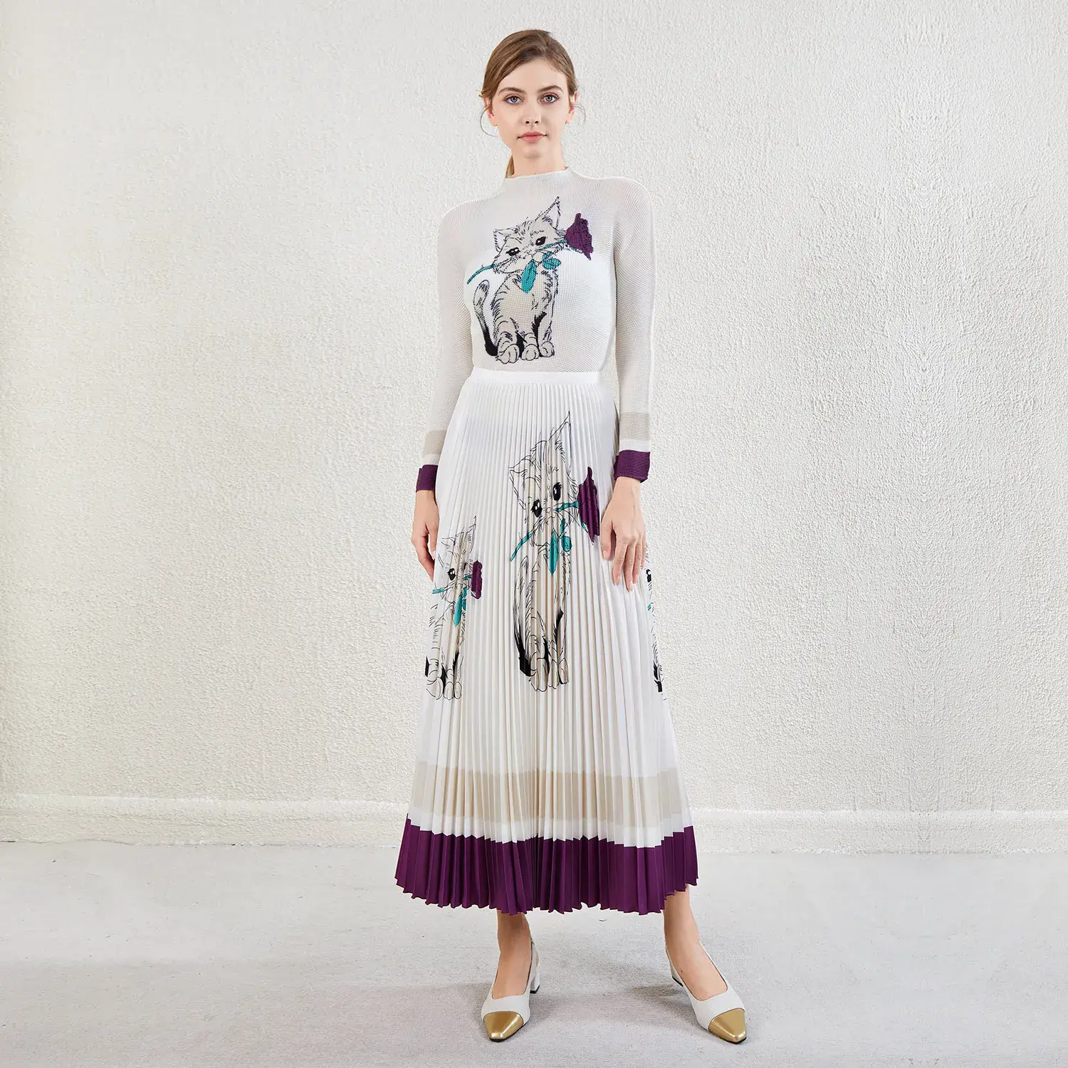 One Shoulder Pleated Gown by Pleats Clothing 4