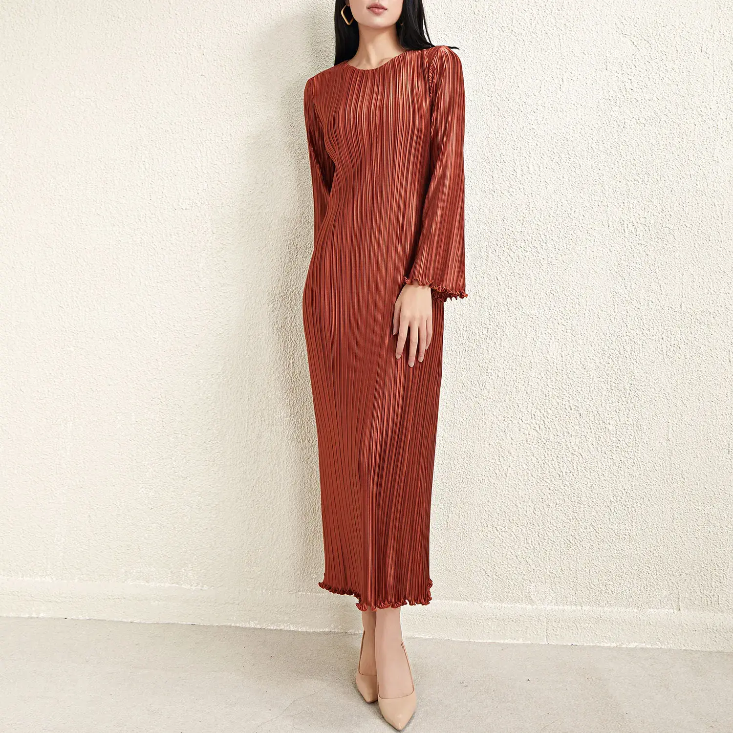 White Pleated Gown About 5-10Days by Pleats Clothing 6