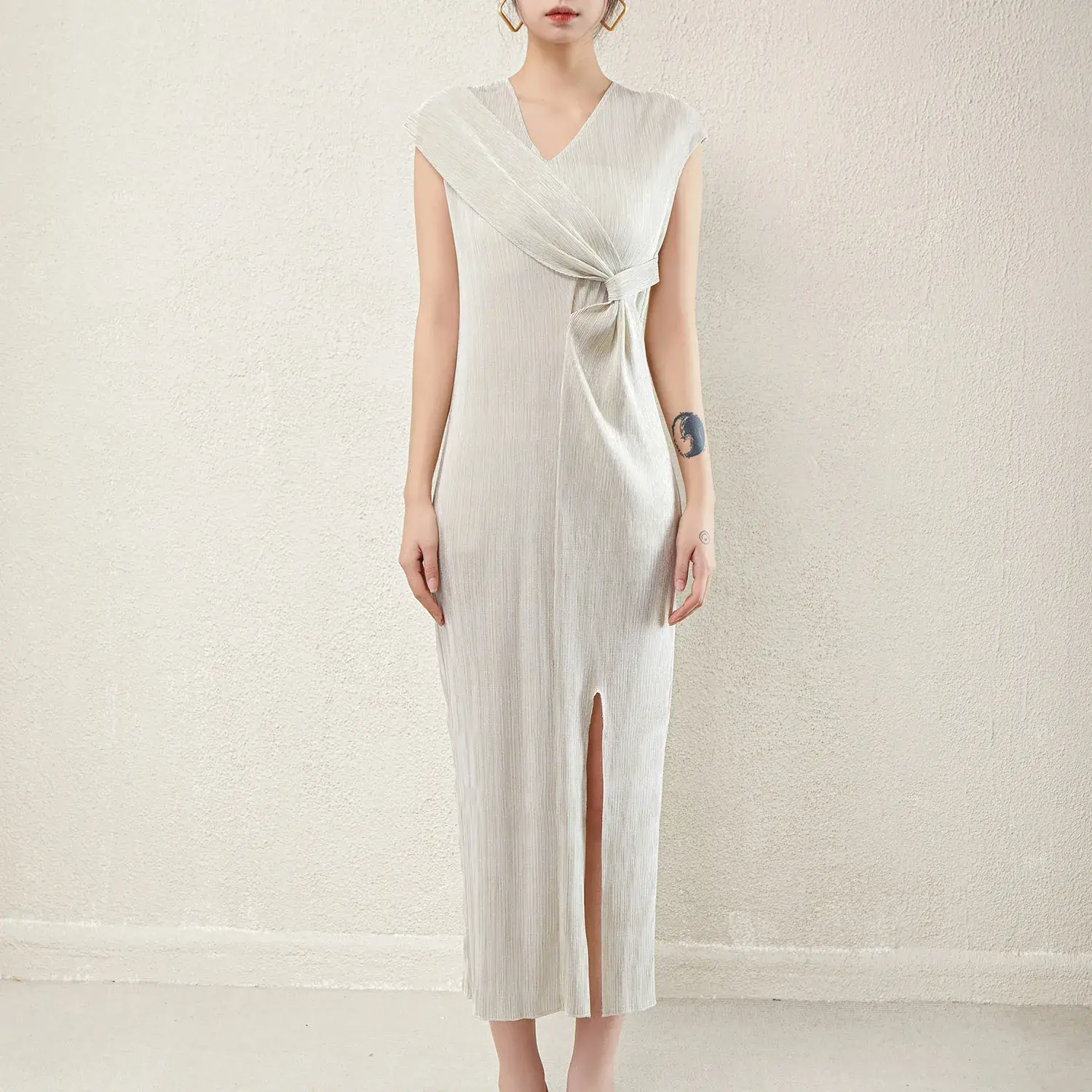 Green Pleated Gown Pleats Clothing by Pleats Clothing 4