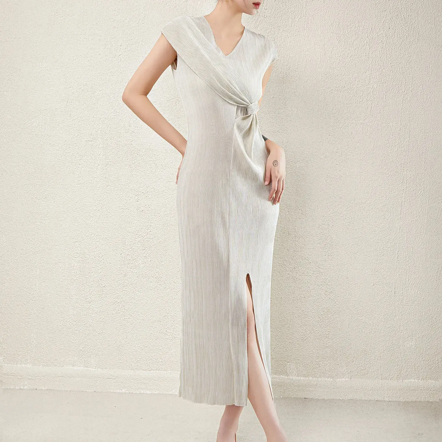 Green Pleated Gown Pleats Clothing by Pleats Clothing 5